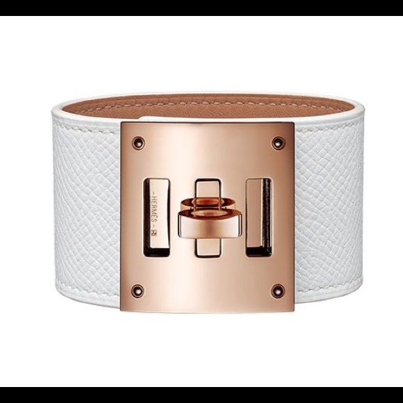 Hermes Jewelry - Hermès Kelly Dog Bracelet in White and Rose Gold